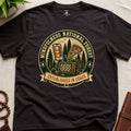 Dark brown funny mindfulness t-shirt mockup featuring Mindfulness National Forest distracted mind graphic design