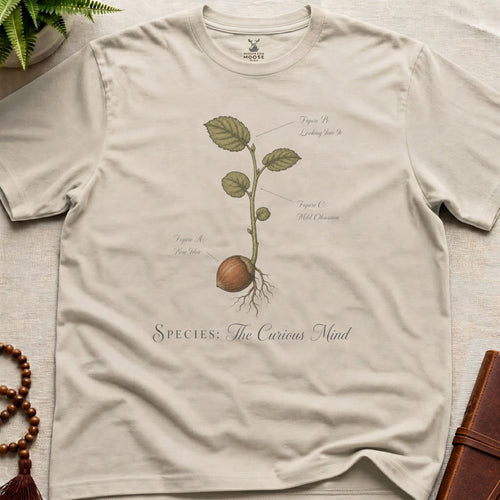 Natural vintage botanical graphic t-shirt featuring wandering mind natural history illustration