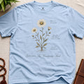 Light Blue vintage botanical graphic t-shirt featuring wandering mind natural history illustration